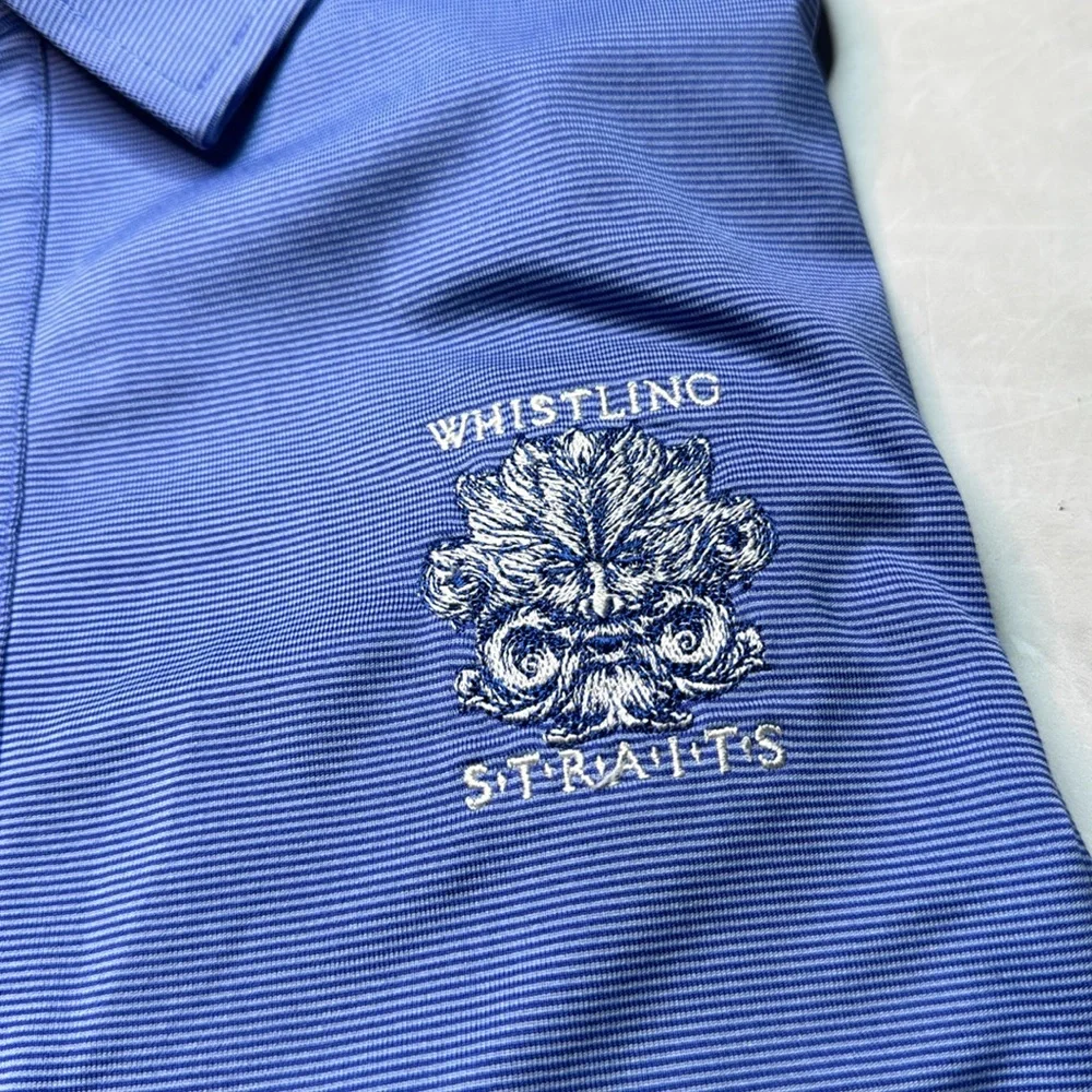Straight Down Striped Golf Polo Whistling Straights